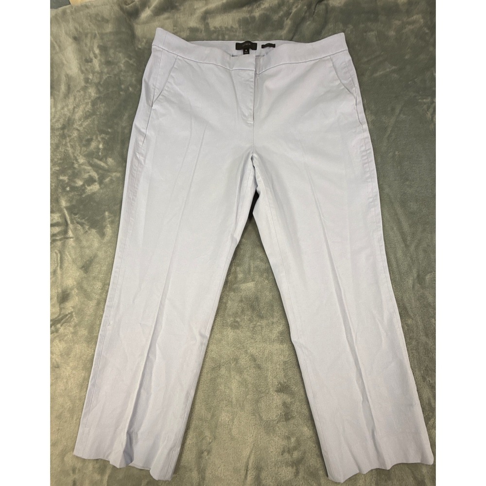 J.Crew Kate Straight-Leg Light Blue Cotton Blend Career Dress‎ Pants Womens 18